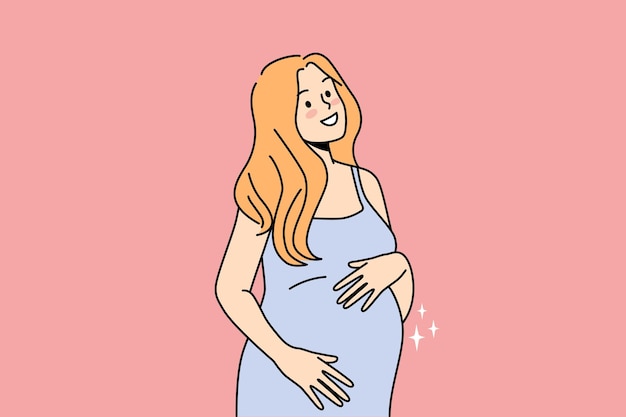 Happy woman excited with pregnancy