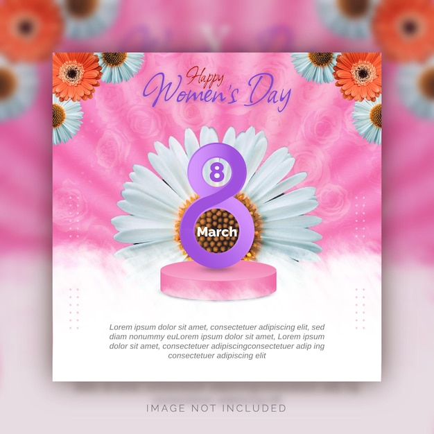 Happy Woman's Day Unique Ad Concept Social Media Post Instagram Banner Template