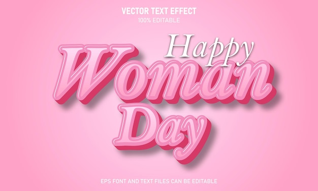 Happy women day editable text effect trending style modern