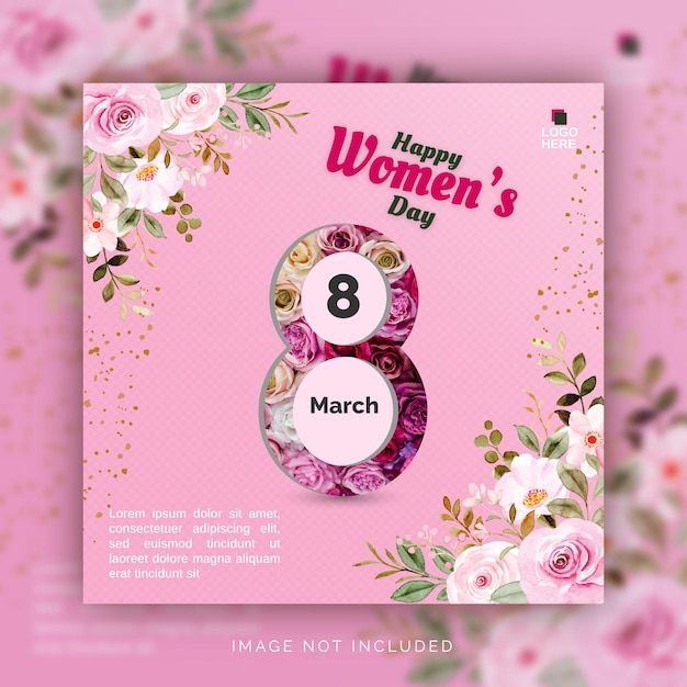 Happy Women Day Editable Unique Social Media Banner Concept Instagram Post Template