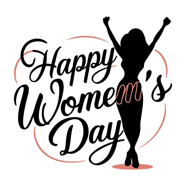 Vector happy women day stylish typography