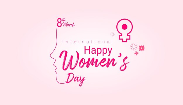 happy women's day flyer poster celebration gradient banner design template