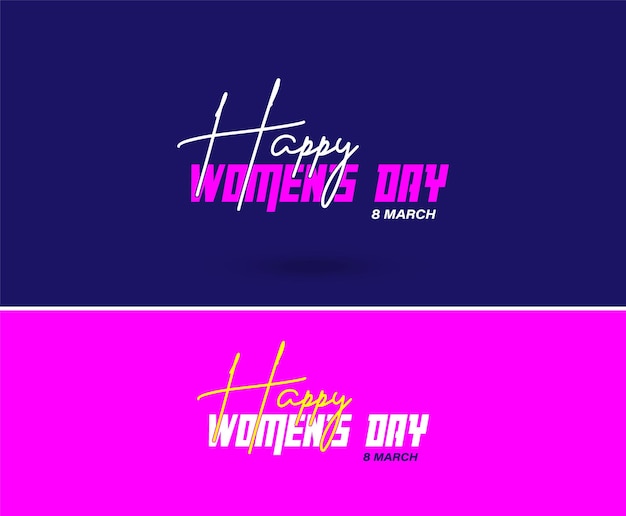 Happy women's day, love vector logo design, pink color, blue color, yellow color logo design