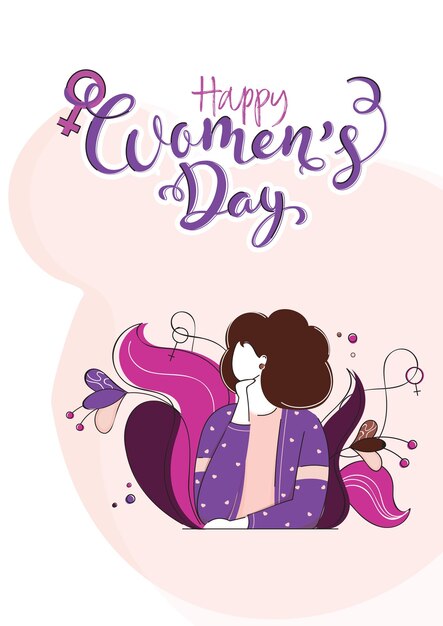 Vector happy womens day 8th march poster