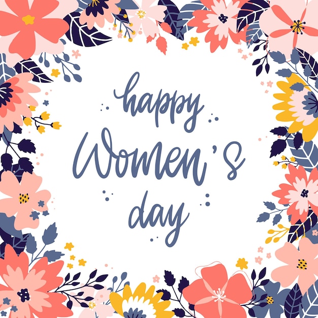 Happy Womens day greeting card poster print