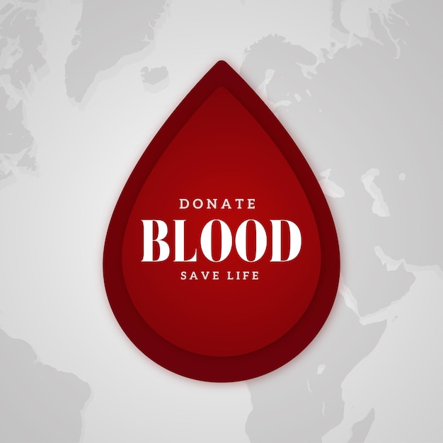 Happy World Blood Donor Day Red White Grey Background Social Media Design Banner Free Vector