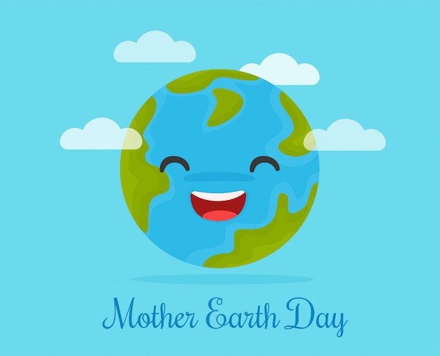 Happy world cartoons on mother earth day.