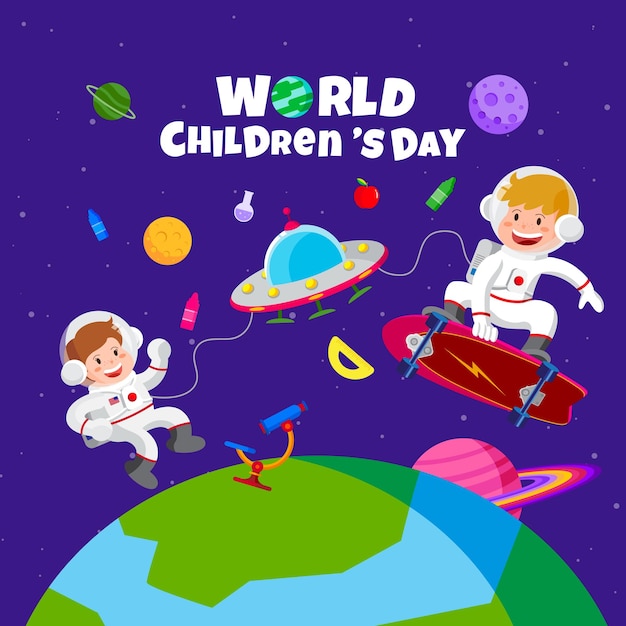 Happy world Children's Day back to school design template banner