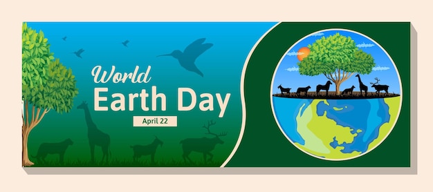 Vector happy world earth day banner template design vector