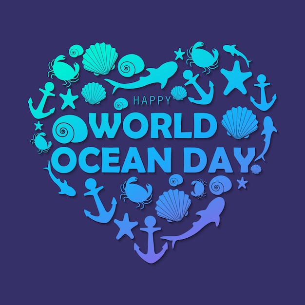 Happy World Ocean Day and Ornament