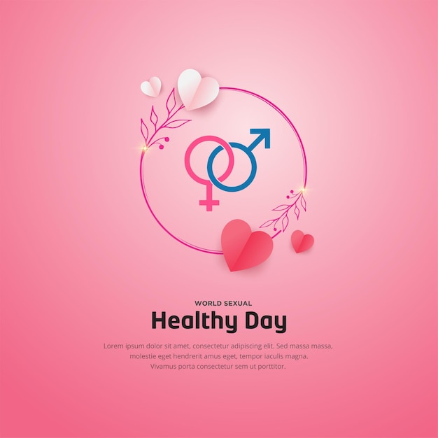 Happy World sexual health day design vector with hearts and gender icons