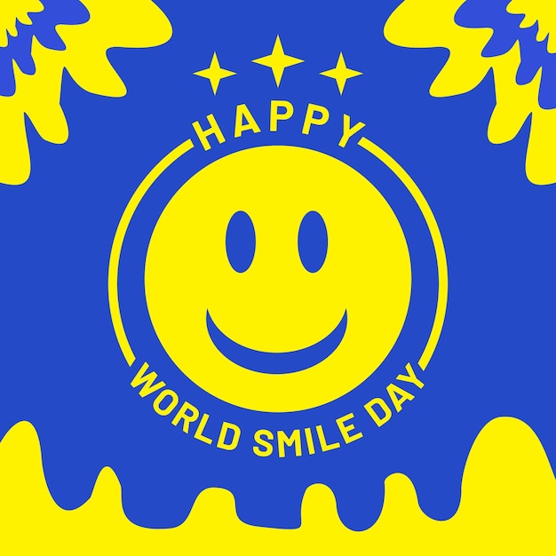 Happy world smile day flat square design