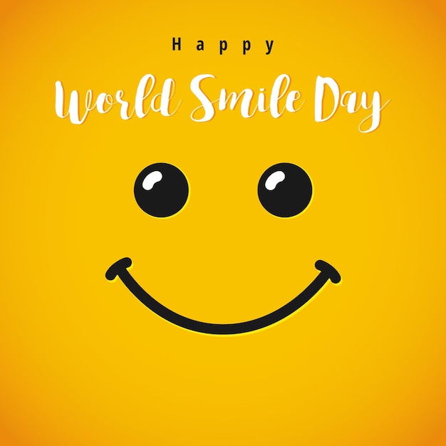 Happy World Smile square icon. Internet poster for International Smiling Day, creative congrats.