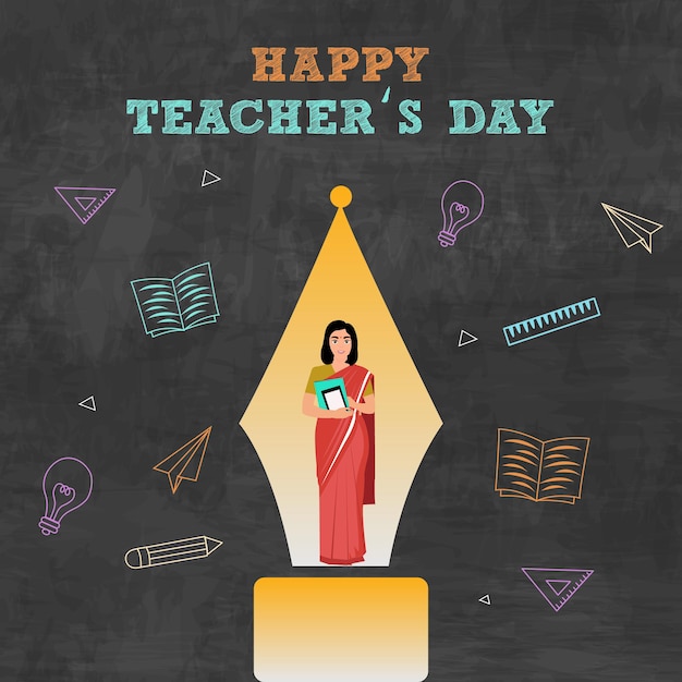 Happy World Teachers Day background design illustration concept