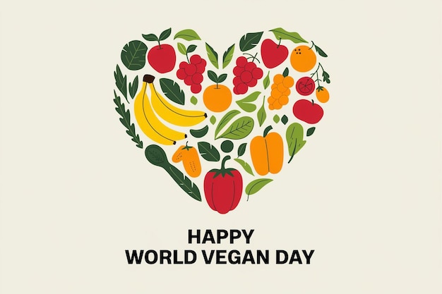 Vector happy world vegan day