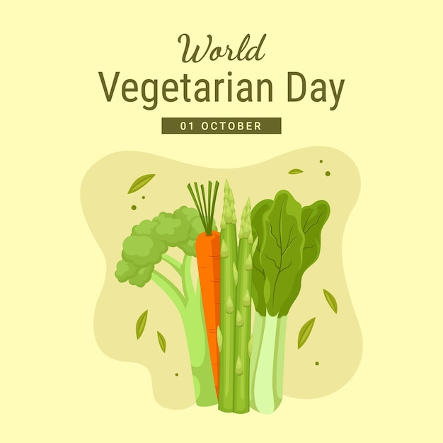 Vector happy world vegetarian day october 1