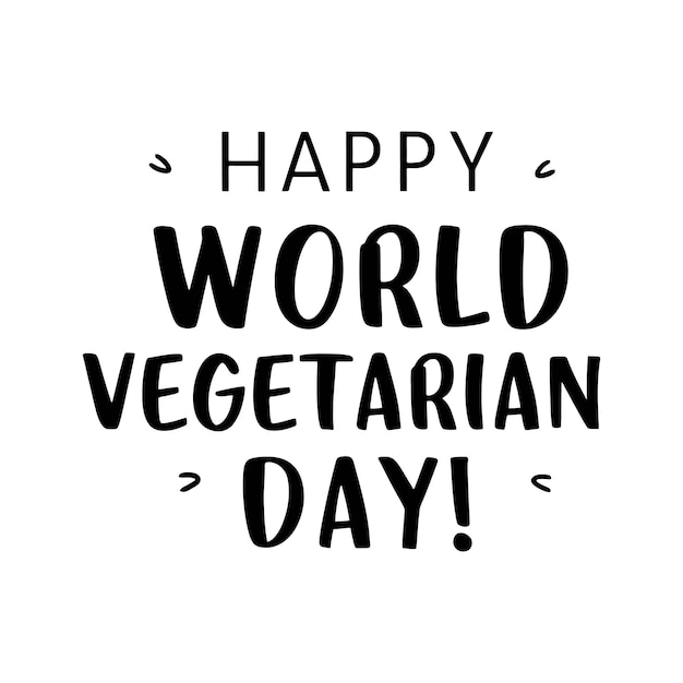 Vector happy world vegetarian day silhouette typography