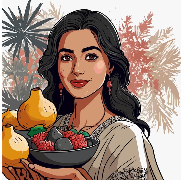 Happy yalda night hand drawn illustration vector isolated background