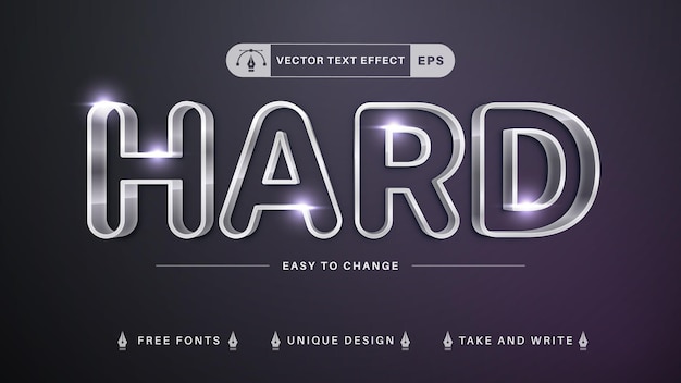 Hard Metal - Editable Text Effect, Font Style