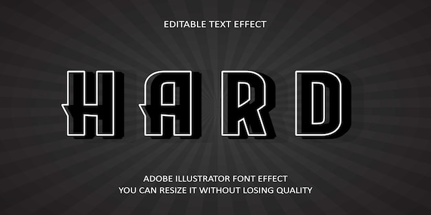 Hard text font effect