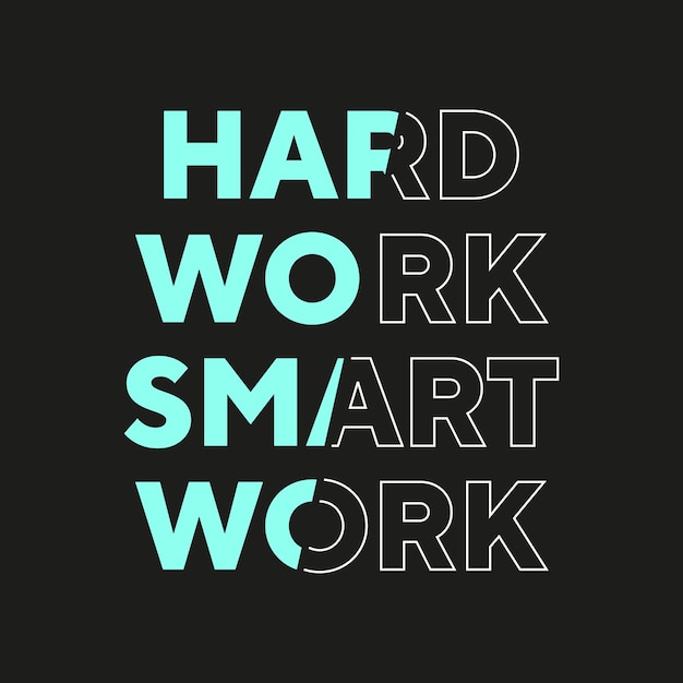 Hard work Smart work new best stock text effect professional unique white typography tshirt design