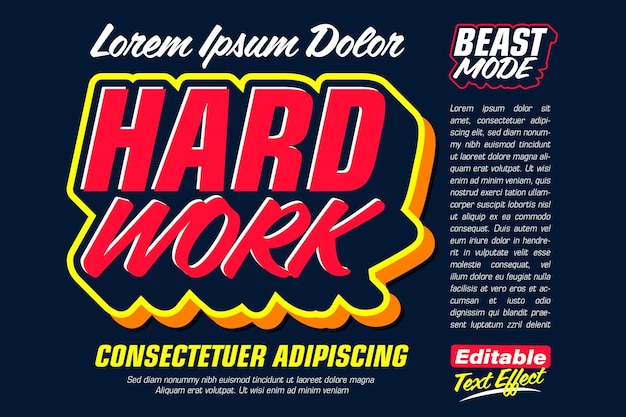 Hard Work Strong and Bold Text Effect