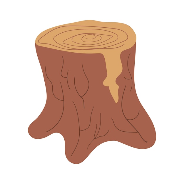 Hardwood wooden log or stump cartoon clip art