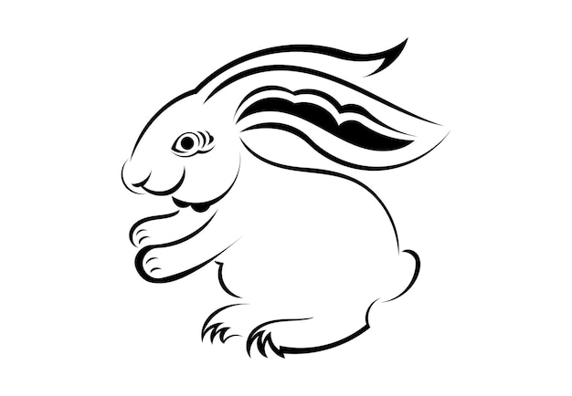 A hare Can be used as a sketch of a tattoo