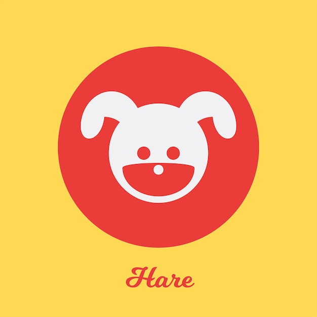 Hare flat icon design, logo symbol element