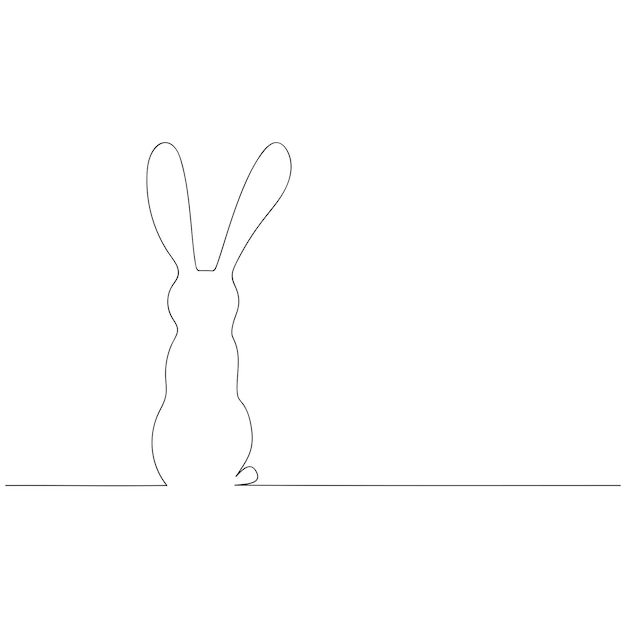 Hare or rabbit drawn in one line Concept for logo flyer banner