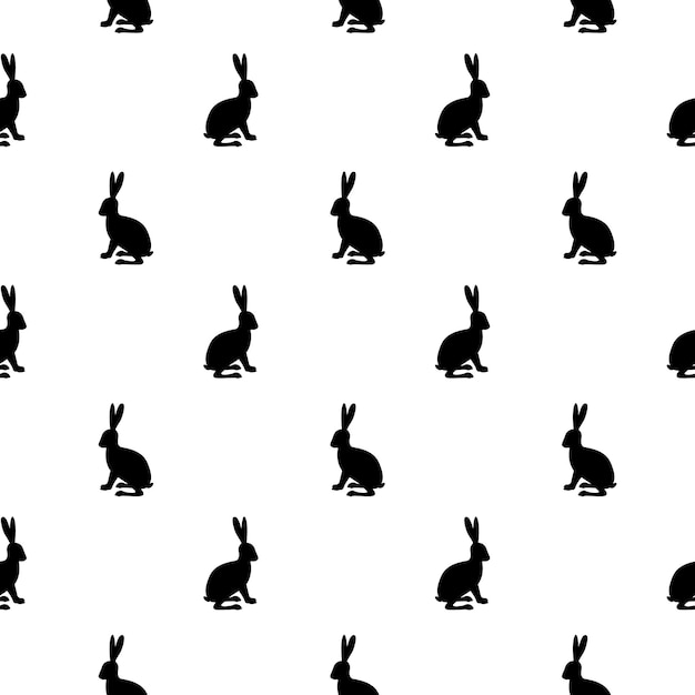 Hare silhouettes seamless pattern Vector illustration