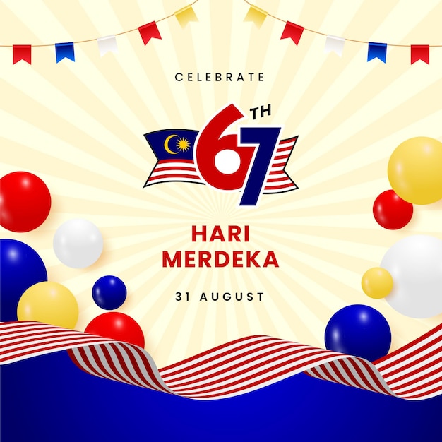 Hari Merdeka Malaysia Independence Day Design Banner