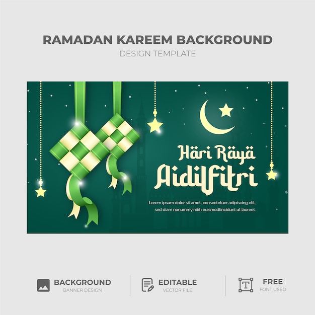 Hari Raya Aidilfitri Ketupat Background