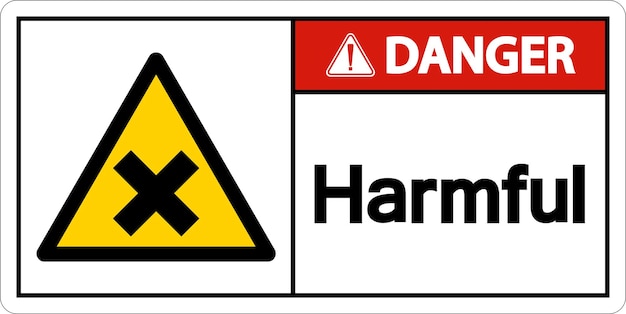 Vector harmful danger sign on white background