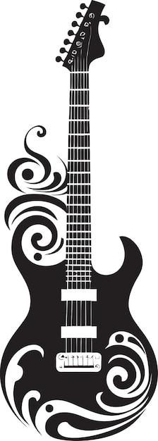 Harmonic Heritage Guitar Icon Design Icon Rhythmic Resonance Guitar Logo Vector Illustration