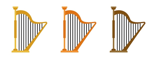 Harp in flat style isolated