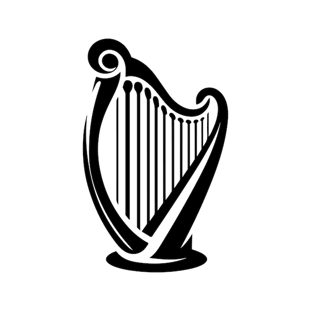 Harp silhouette vector illustration