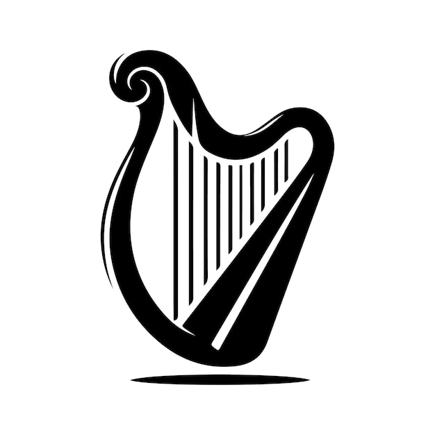 Harp silhouette vector illustration