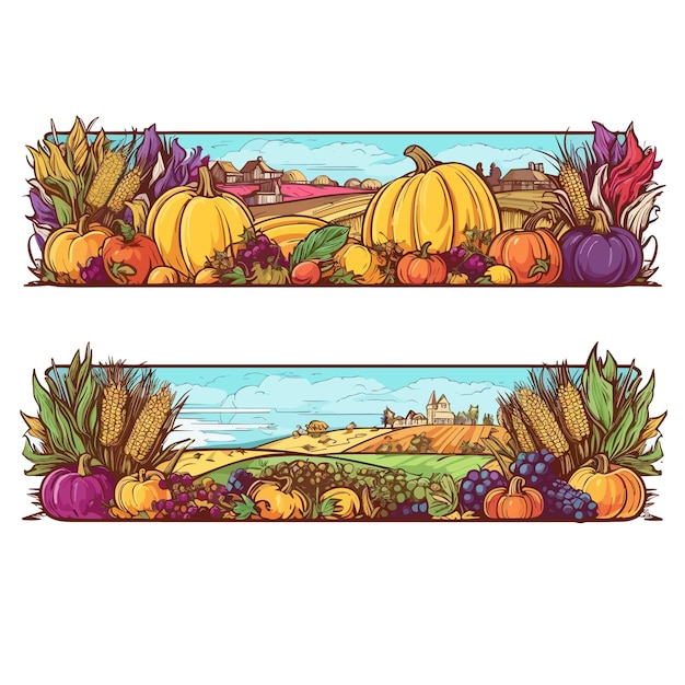 Harvest Feast Illustration Autumn Harvest Feast Illustration Fall Harvest Feast Illustration