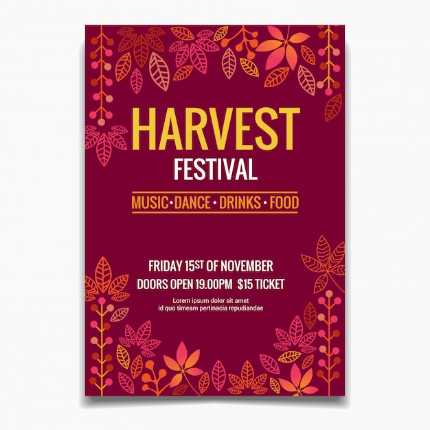 Harvest festival poster template