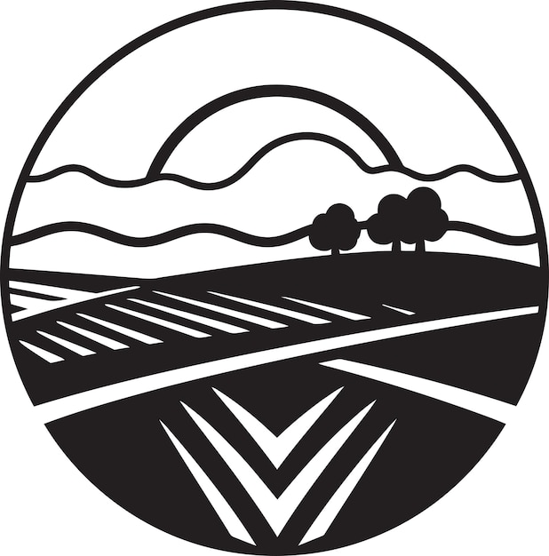 Harvest Horizon Agriculture Iconic Emblem Agronomy Artistry Farming Logo Vector Icon