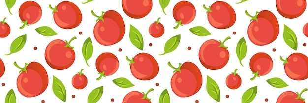 Harvest seamless Pattern Tomato vector flat illustration Pattern printing on wrapping paper