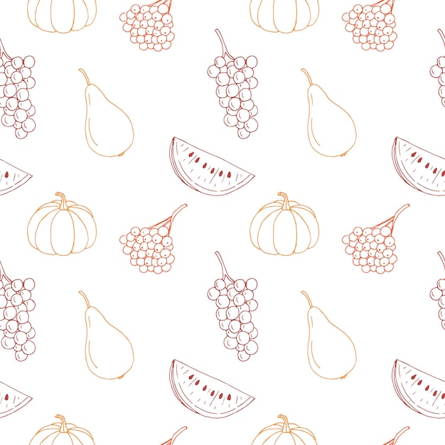 Harvest seamless pattern vector illustration hand drawing colored