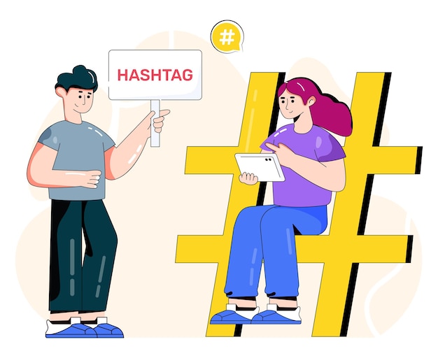 Hashtag vector illustration for social media