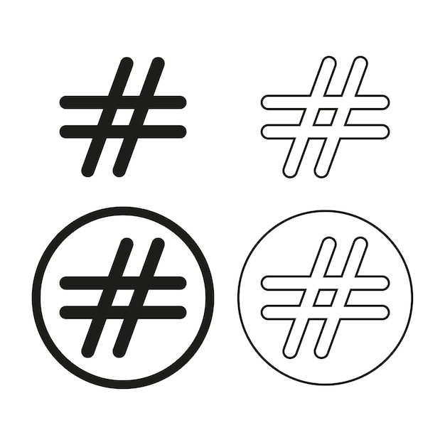 Hashtags Icon set Vector illustration EPS 10