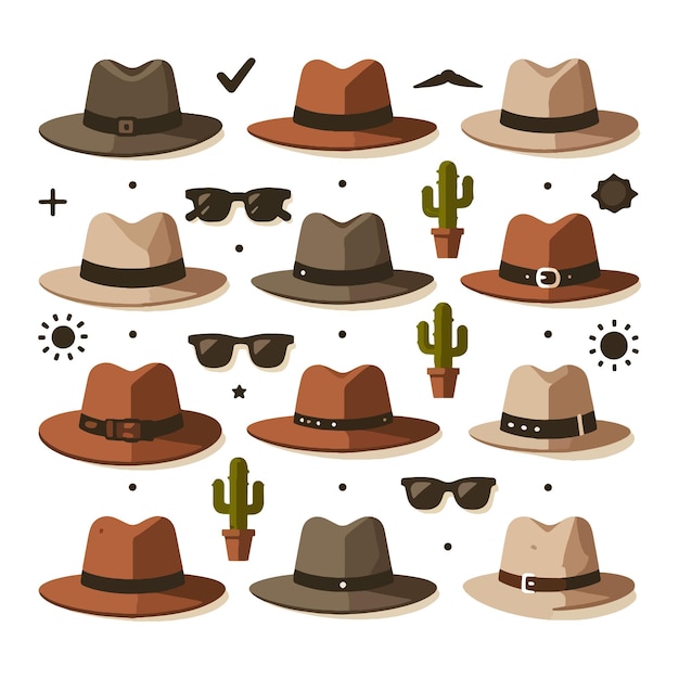 Hat cap collection vector illustration on a white background