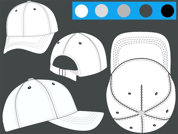 Vector hat design blank mockup vector