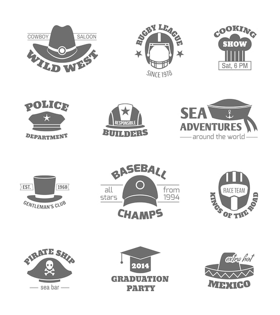 Hat professions stamps