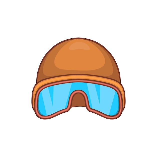 Hat and sunglasses tanker icon in cartoon style isolated on white background Head protection symbol