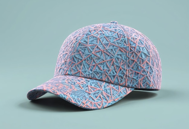 Vector a hat with a blue design is shown on a green background